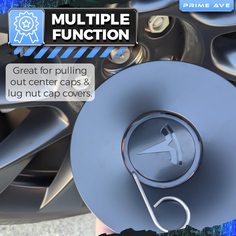 Prime Ave Wheel Lug Nut Cap Cover & Center Cap Removal Tool Stainless Steel Lug Nut Pullers Compatible/Replacement for Audi BMW Mercedes Mini Tesla VW - Easy to Use - Toolbox Essentials - Image 4